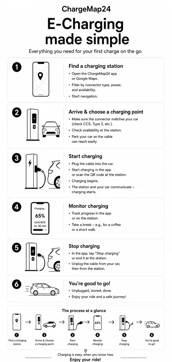 EV charging explained: steps, payment, what to watch out for